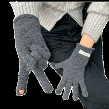 100% вълнени зимни топли плетени ръкавици Ръкавици с цели пръсти Сензорен телефон Сензорен екран Ръкавици за ски Ръкавици без пръсти Работни ръкавици за жени
