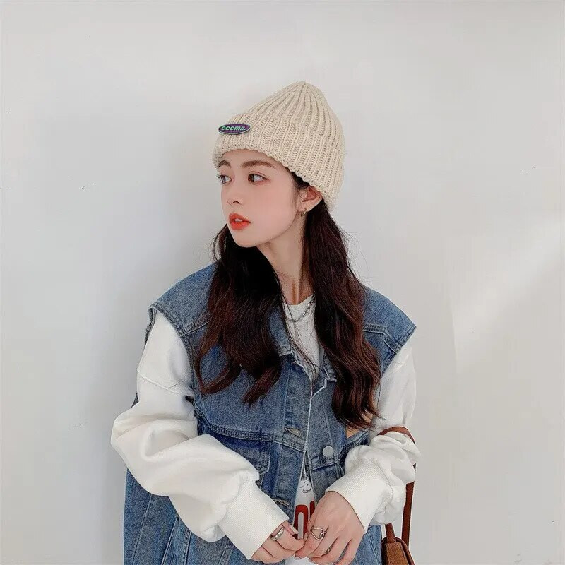 Nova ženska zimska kapa slatkih boja, topla, mekana, trendi šešir Kpop stil Vunena kapa, elegantna svestrana kapa