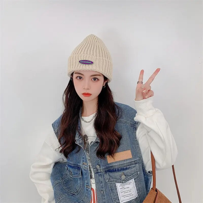 Nova ženska zimska kapa slatkih boja, topla, mekana, trendi šešir Kpop stil Vunena kapa, elegantna svestrana kapa