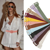 2023, novi jednostavni tkani remen u boji slatkiša, modni korejski remen s četvrtastom kopčom i kopčom za mlade žene Ukrasni široki remen