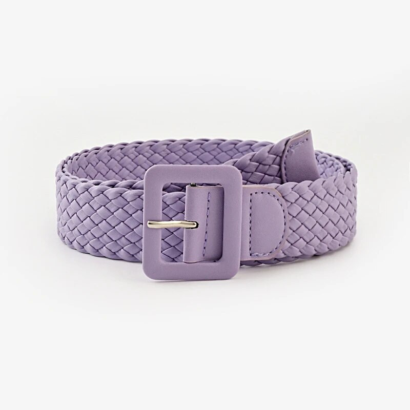 2023, novi jednostavni tkani remen u boji slatkiša, modni korejski remen s četvrtastom kopčom i kopčom za mlade žene Ukrasni široki remen