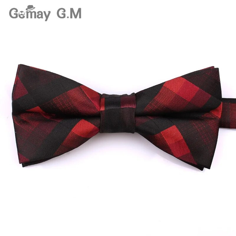 Kockás csokornyakkendők férfiaknak Poliészter divatos, állítható csokornyakkendő esküvői partikra Kravats vőlegény pillangó felnőtt kockás csokornyakkendő