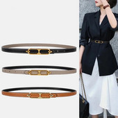 Zlatna kopča PU kožni tanki remeni za žene Dvostrano nošenje Podesivi remen Ženska haljina za djevojke Jean hlače Pojas