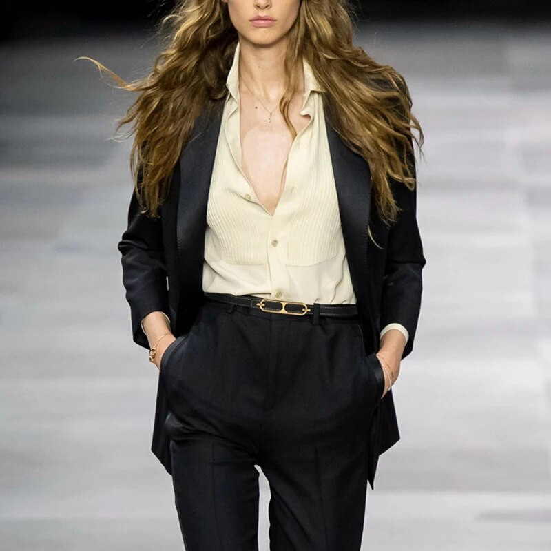 Zlatna kopča PU kožni tanki remeni za žene Dvostrano nošenje Podesivi remen Ženska haljina za djevojke Jean hlače Pojas