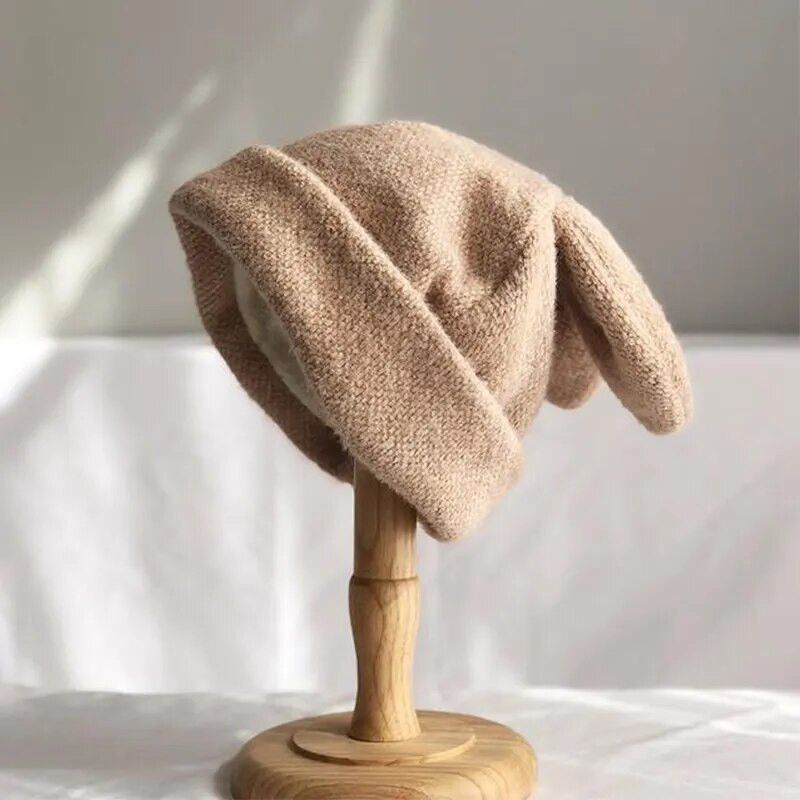 Unisex triušio ausys Mielos pupelės rudens žiemos šiltos kepurės Hip Hop Cap Beanie Kepurės moterims Vyrams