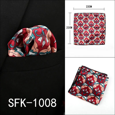22 cm-es új férfi zsebkendő Vintage Paisley Pocket Square Puha Hankies esküvői party üzleti műselyem mellkasi törölköző ajándék