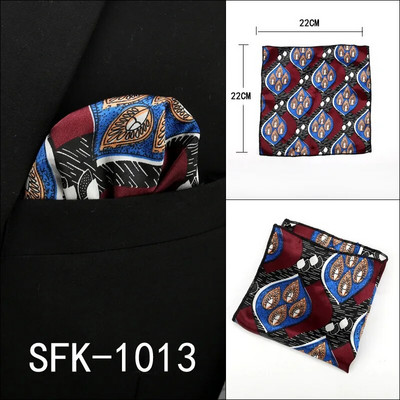 22 cm-es új férfi zsebkendő Vintage Paisley Pocket Square Puha Hankies esküvői party üzleti műselyem mellkasi törölköző ajándék