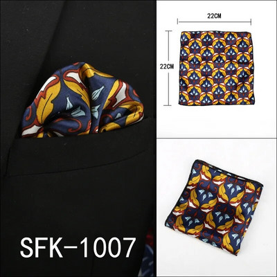 22 cm-es új férfi zsebkendő Vintage Paisley Pocket Square Puha Hankies esküvői party üzleti műselyem mellkasi törölköző ajándék