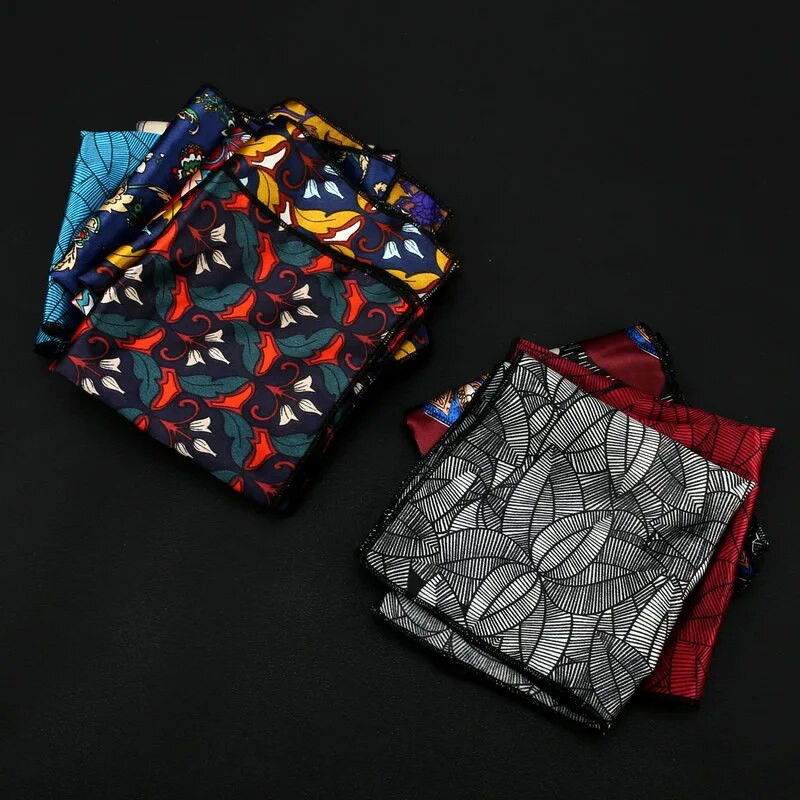 22 cm-es új férfi zsebkendő Vintage Paisley Pocket Square Puha Hankies esküvői party üzleti műselyem mellkasi törölköző ajándék