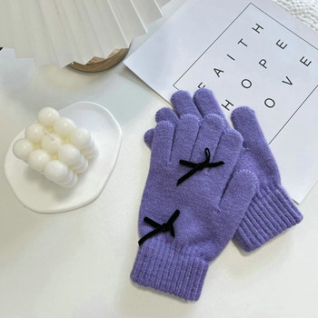 Πλεκτά χειμωνιάτικα γάντια Γυναικεία κασμίρι Φθινόπωρο Χειμώνας Keep Warm Γάντια Χοντή οθόνη αφής για σκι Γάντια εργασίας εξωτερικού χώρου για γυναίκες