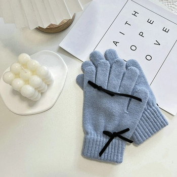 Плетени зимни ръкавици Дамски кашмирени есенни зимни топли ръкавици с дебел сензорен екран Ски работни ръкавици на открито за жени