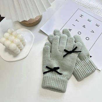 Плетени зимни ръкавици Дамски кашмирени есенни зимни топли ръкавици с дебел сензорен екран Ски работни ръкавици на открито за жени