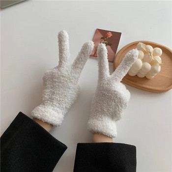 Νέα χοντρά γυναικεία χειμωνιάτικα ζεστά πλεκτά γάντια πλήρους δακτύλου Μασίφ μάλλινα βελούδινα γάντια γυναικεία χοντρά ζεστά γάντια οδήγησης ποδηλασίας