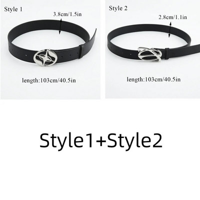 Y2k goth metalna zvijezda kopča kožni remen za žene vintage remen oko struka muški ležerni stil pojas za traperice luksuzni dodaci