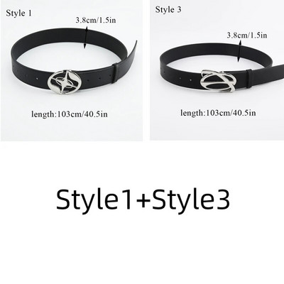 Y2k goth metalna zvijezda kopča kožni remen za žene vintage remen oko struka muški ležerni stil pojas za traperice luksuzni dodaci