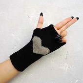 Zimske ženske slatke Lolita rukavice s pola prsta Pletene toplije rukavice za ruke bez prstiju Ležerne meke djevojačke gotičke punk rukavice za Noć vještica