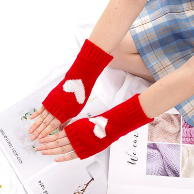 Zimske ženske slatke Lolita rukavice s pola prsta Pletene toplije rukavice za ruke bez prstiju Ležerne meke djevojačke gotičke punk rukavice za Noć vještica