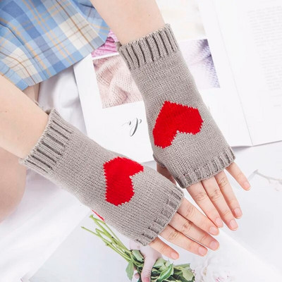 Zimske ženske slatke Lolita rukavice s pola prsta Pletene toplije rukavice za ruke bez prstiju Ležerne meke djevojačke gotičke punk rukavice za Noć vještica