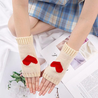 Zimske ženske slatke Lolita rukavice s pola prsta Pletene toplije rukavice za ruke bez prstiju Ležerne meke djevojačke gotičke punk rukavice za Noć vještica
