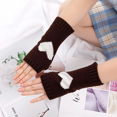 Zimske ženske slatke Lolita rukavice s pola prsta Pletene toplije rukavice za ruke bez prstiju Ležerne meke djevojačke gotičke punk rukavice za Noć vještica