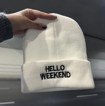 Hello hétvége Kötött sapkák férfiaknak női sapka sapka Téli tervező sapkák luxus sapkák Kötött Vastag sapka kanye