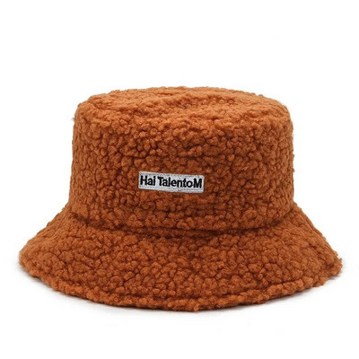 Unisex Harajuku šešir s kantom, jednobojni muški šešir za ribolov, ribarski INS šešir, jesen, zima, janjeća vunena slatka topla panama kapa za žene