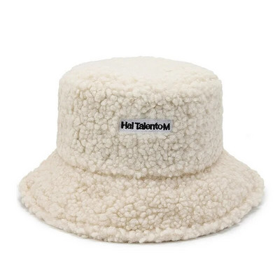 Unisex Harajuku šešir s kantom, jednobojni muški šešir za ribolov, ribarski INS šešir, jesen, zima, janjeća vunena slatka topla panama kapa za žene