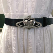 Fashion Love Saturn Cross Crown Design csatos öv Y2K fűszeres lány szerelmes bőr öv női ruhához farmer Ceinture derékpánt