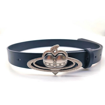 Fashion Love Saturn Cross Crown Design csatos öv Y2K fűszeres lány szerelmes bőr öv női ruhához farmer Ceinture derékpánt