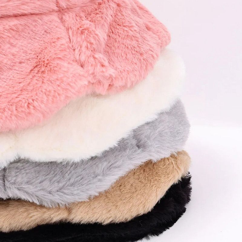 Mīksta volānveida, salda kausa cepure plīša lotosa lapa ziemai silta zvejnieka cepure sievietes meitenes rudens āra Panama ikdienas cepures cepures