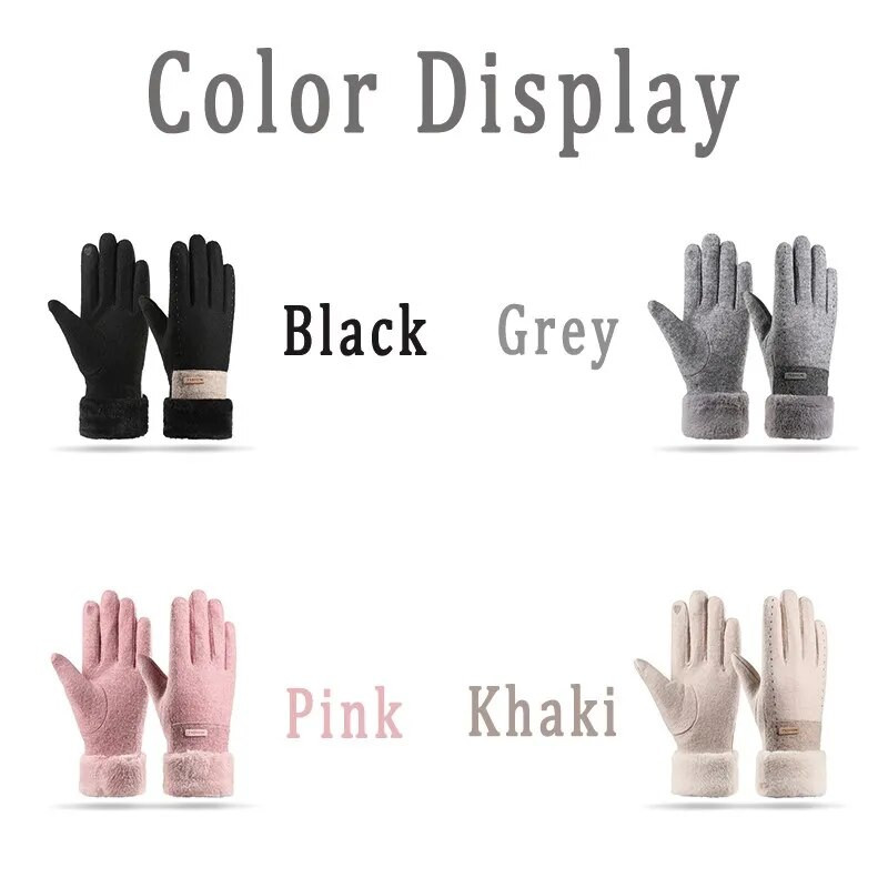 Ziemas kašmira sieviešu cimdi Eleganti adīti plus biezi cimdi skārienekrāna cimdi silti dūraiņi