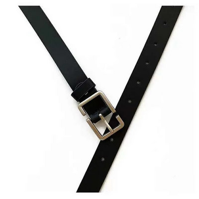 Ādas Sieviešu jostas Modes Džinsi Klasiski Retro Vienkārša Taisnstūra Sprādze Sieviešu piespraude jauna Džinsu kleita Zobens goth Luxury punk