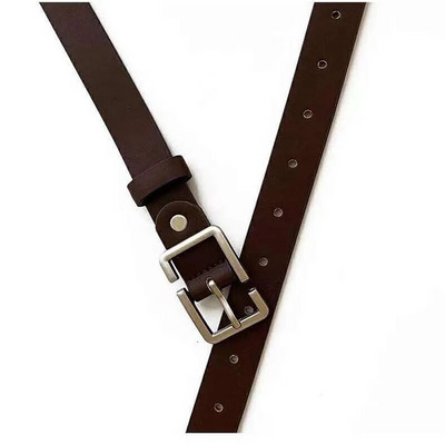 Ādas Sieviešu jostas Modes Džinsi Klasiski Retro Vienkārša Taisnstūra Sprādze Sieviešu piespraude jauna Džinsu kleita Zobens goth Luxury punk