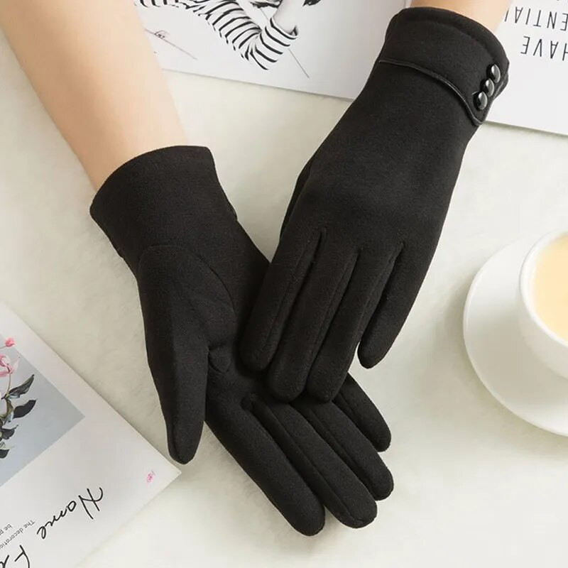 Zimske, elegantne ženske rukavice, tanke, baršunaste, rastezljive rukavice s ekranom osjetljivim na dodir, rukavicama s rukavicama od proljeća i jeseni
