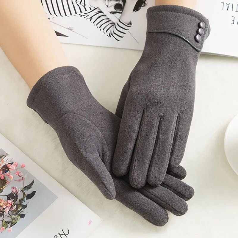 Zimske, elegantne ženske rukavice, tanke, baršunaste, rastezljive rukavice s ekranom osjetljivim na dodir, rukavicama s rukavicama od proljeća i jeseni