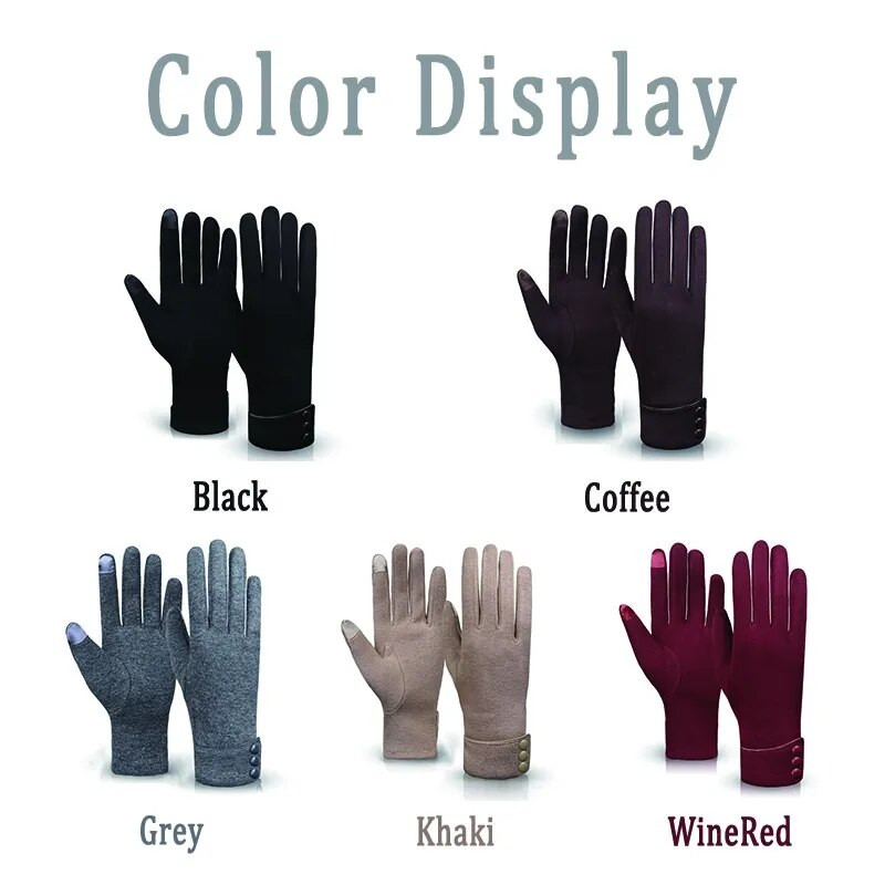 Zimske, elegantne ženske rukavice, tanke, baršunaste, rastezljive rukavice s ekranom osjetljivim na dodir, rukavicama s rukavicama od proljeća i jeseni