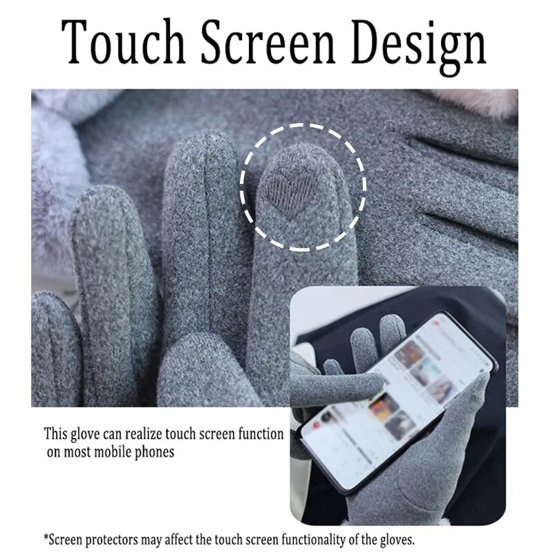 2023. G. JAUNS Ziemas loku mezglu sieviešu cimdi, skārienekrāna elegants plus samta dūraiņi, elastīgi cimdi