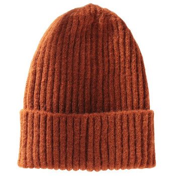 Γυναικείο καπέλο σε χρώμα Candy Beanie για χειμερινό καπέλο πλεκτό απομίμηση κασμίρ Skullies Ζεστό μαλακό καπέλο γυναικεία καπέλα για κορίτσι Gorros