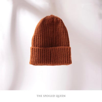 Pălărie Beanie de culoare bomboană pentru femei Pălărie de iarnă tricotată imitație de cașmir Skullies Capotă caldă moale Pălării de femeie pentru fete Gorros