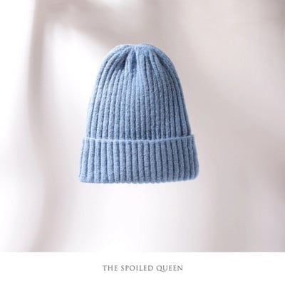 Pălărie Beanie de culoare bomboană pentru femei Pălărie de iarnă tricotată imitație de cașmir Skullies Capotă caldă moale Pălării de femeie pentru fete Gorros
