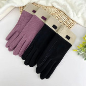 Naiste talvekindad soe ekraan Naiste karusnahast kinnas Täissõrmega labakindad Sügiskindad Hiver Femme Guantes