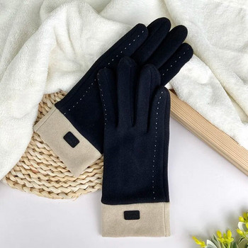 Γυναικεία χειμωνιάτικα γάντια ζεστή οθόνη Γυναικεία γούνα γάντια με πλήρες δάχτυλο γάντια φθινοπώρου Gants Hiver Femme Guantes