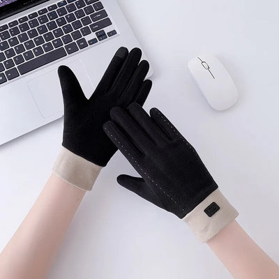 Naiste talvekindad soe ekraan Naiste karusnahast kinnas Täissõrmega labakindad Sügiskindad Hiver Femme Guantes