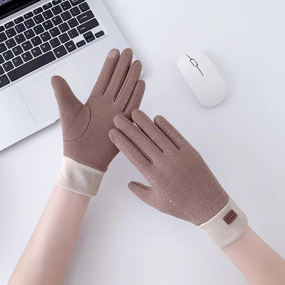 Naiste talvekindad soe ekraan Naiste karusnahast kinnas Täissõrmega labakindad Sügiskindad Hiver Femme Guantes