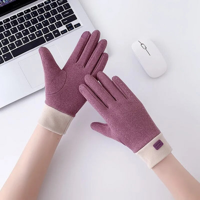 Naiste talvekindad soe ekraan Naiste karusnahast kinnas Täissõrmega labakindad Sügiskindad Hiver Femme Guantes