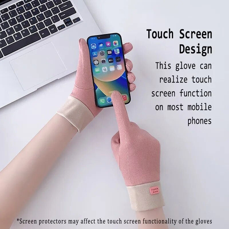 Naiste talvekindad soe ekraan Naiste karusnahast kinnas Täissõrmega labakindad Sügiskindad Hiver Femme Guantes