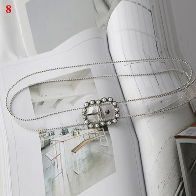 Modni pojasevi oko struka s dijamantnim biserom, novi dizajn, prozirni pojas, bijeli višenamjenski pojas, PVC plastični remen oko struka, 2021. Vruća rasprodaja