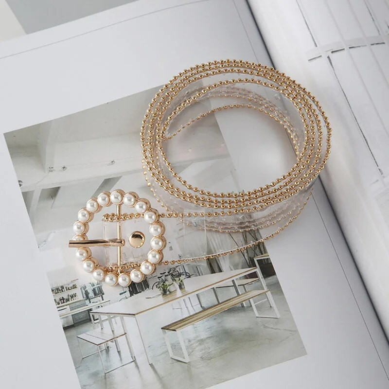 Modni pojasevi oko struka s dijamantnim biserom, novi dizajn, prozirni pojas, bijeli višenamjenski pojas, PVC plastični remen oko struka, 2021. Vruća rasprodaja