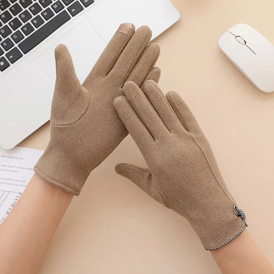 Zimske tanke, elegantne ženske rukavice Zaslon osjetljiv na dodir Jednobojna rastezljiva rukavica Proljeće Jesen rukavice