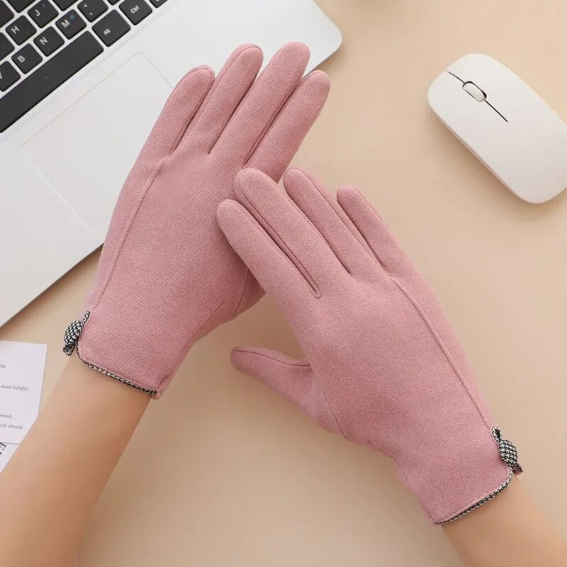Zimske tanke, elegantne ženske rukavice Zaslon osjetljiv na dodir Jednobojna rastezljiva rukavica Proljeće Jesen rukavice